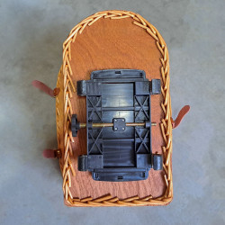 Panier de vélo arrière en osier pour chien ou chat à fixer sur porte-bagage