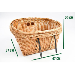 Panier de vélo avant ouvert en osier fixation guidon