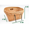 Panier de vélo avant ouvert en osier fixation guidon