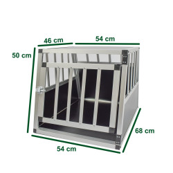 Cage pour chien tube alu CARRE 68x54x50 taille M - 1 porte