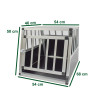 Cage pour chien tube alu CARRE 68x54x50 taille M - 1 porte