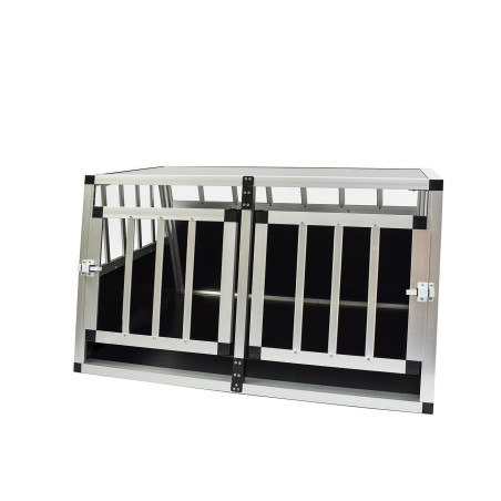 Cage pour chien tube alu CARRE 68x89x50 taille M - 2 portes