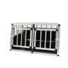 Cage pour chien tube alu CARRE 68x89x50 taille M - 2 portes