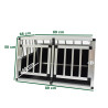 Cage pour chien tube alu CARRE 68x89x50 taille M - 2 portes