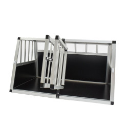 Cage pour chien tube alu CARRE 68x89x50 taille M - 2 portes