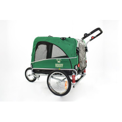 Remorque à vélo 2en1 pour chien XL en alu avec suspension