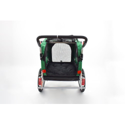 Remorque à vélo 2en1 pour chien XL en alu avec suspension