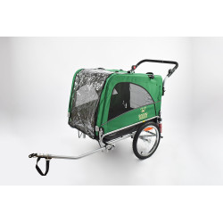 Remorque à vélo 2en1 pour chien XL en alu avec suspension