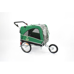 Remorque à vélo 2en1 pour chien XL en alu avec suspension