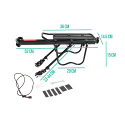 Porte-bagages vélo arrière ajustable