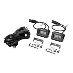 PIAA DKCL203 Coppia di luci LED ausiliarie quadrate 5600K (8,1 × 6,0 × 5,8 cm) – Fascio stretto – Auto / Moto / Off-road