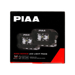 PIAA DKCL203 Paar vierkante LED-hulpverlichting 5600K (8,1 × 6,0 × 5,8 cm) – Smalle kabelboom – Auto / Motor / Off-road