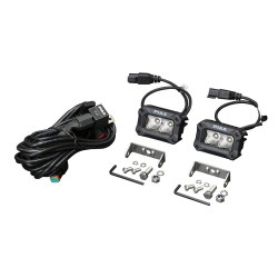 PIAA DKCL209 Par de luces LED auxiliares cuadradas 5600K (8,1 × 6,0 × 5,8 cm) - Haz ancho - Auto / Moto / Off-road
