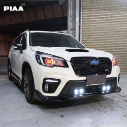 PIAA DK220R1 Par de luces auxiliares LED 6,3 cm - Blanco 6000K - Iluminación de largo alcance - Auto / Off-road / Moto