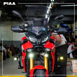 PIAA DK220R1 Coppia di luci ausiliarie LED 6,3 cm – Bianco 6000K – Illuminazione a lungo raggio – Auto / Off-road / Moto