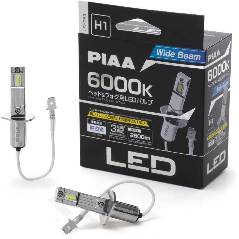PIAA LEH263 Par de bombillas LED de conversión para faros H1 6000K/11W