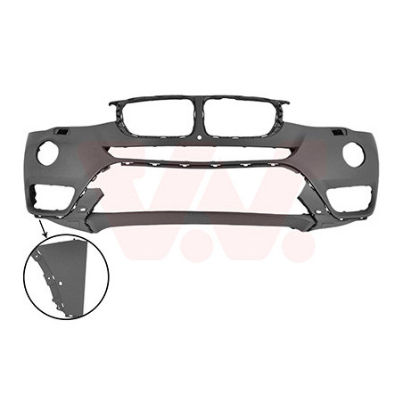 Pare-choc avant avec trous pour parkassist pour les véhicules avec caméra 360 pour véhicules sans antibrouillard led pasm-pac
