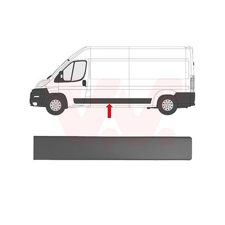 Moulure laterale gauche aussi pour véhicules avec porte latérale empattement court  2950mm gris foncé