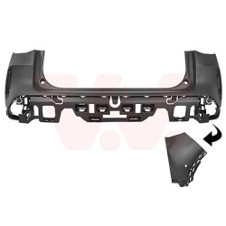 Pare-choc arrière en primer pour véhicules avec assistant d angle mort pas c4x