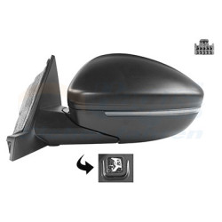 Rétroviseur électrique complet gauche 10pin noir chauffant rabattable électriquement avec éclairage inférieur