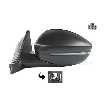 Rétroviseur électrique complet gauche 10pin noir chauffant rabattable électriquement avec éclairage inférieur