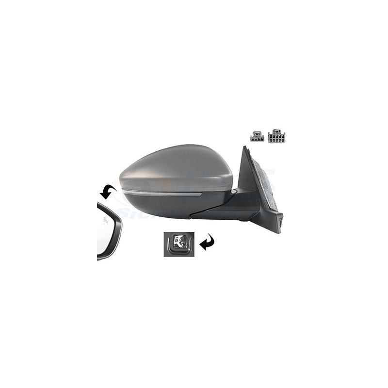 Rétroviseur électrique complet droit 14pin primer chauffant rabattable électriquement avec éclairage inférieur side assist 