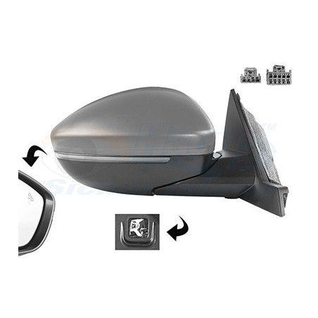 Rétroviseur électrique complet droit 14pin primer chauffant rabattable électriquement avec éclairage inférieur side assist 
