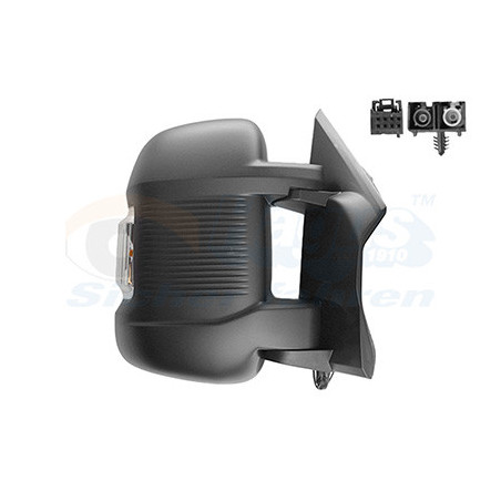 Rétroviseur électrique complet droit 24  w16w bras court chauffant avec sonde de température avec radio et antenne dab