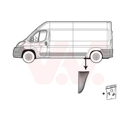 Moulure aile arrière gauche empattement court  2950mm devant l essieu gris