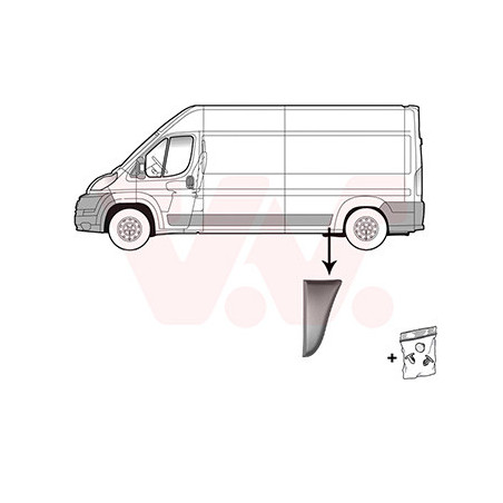 Moulure aile arrière gauche empattement court  2950mm devant l essieu gris
