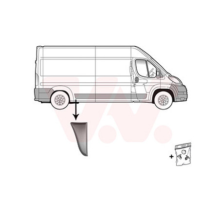 Moulure aile arrière droite empattement court  2950mm devant l essieu gris