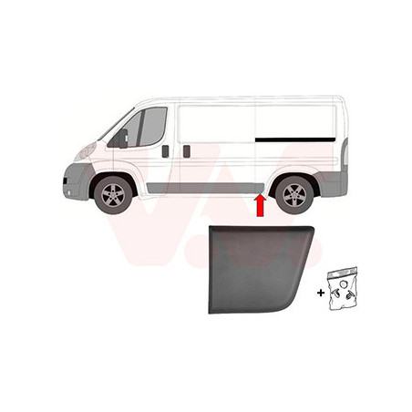 Moulure aile arrière gauche empattement moyen  3450mm devant l essieu gris