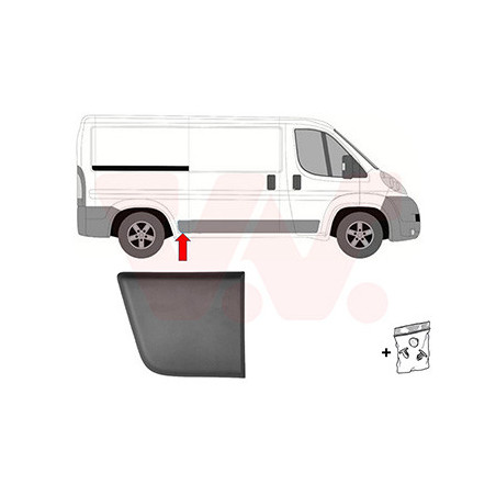 Moulure aile arrière droite empattement moyen  3450mm devant l essieu gris