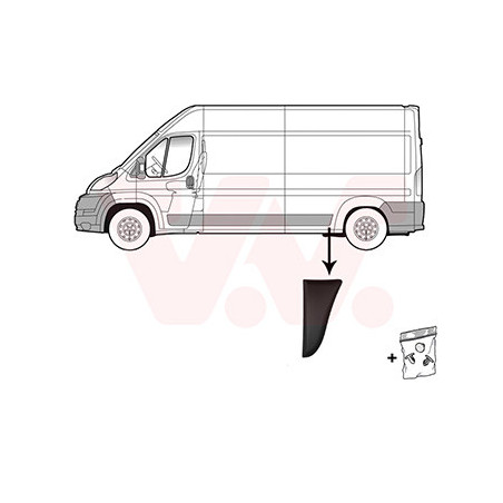 Moulure aile arrière gauche empattement court  2950mm devant l essieu noir