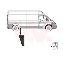 Moulure aile arrière droite empattement court  2950mm devant l essieu noir