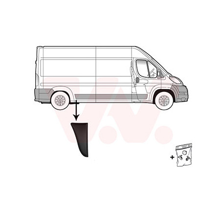 Moulure aile arrière droite empattement court  2950mm devant l essieu noir