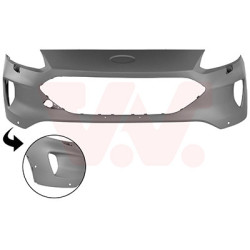 Pare-choc avant en primer -23  4 trous pour parkassist avec trous pour gicleur lave-phares pas st-linevignale