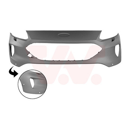 Pare-choc avant en primer -23  4 trous pour parkassist avec trous pour gicleur lave-phares pas st-linevignale