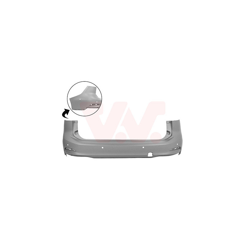 Pare-choc arrière en primer break  6 trous pour parkassist pas active