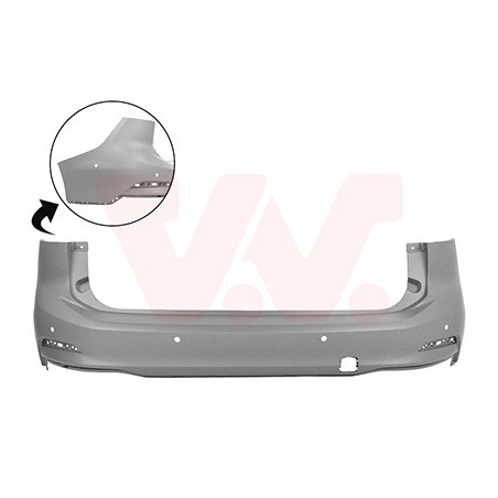 Pare-choc arrière en primer break  6 trous pour parkassist pas active