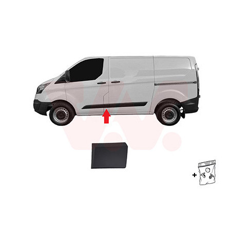 Moulure porte avant gauche noir partie arrière