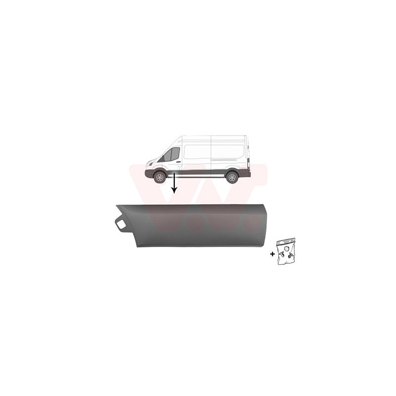 Moulure porte avant gauche -19 gris -trou pour lampe