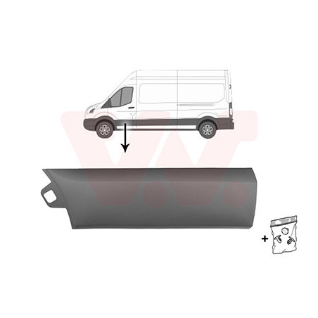 Moulure porte avant gauche -19 gris -trou pour lampe