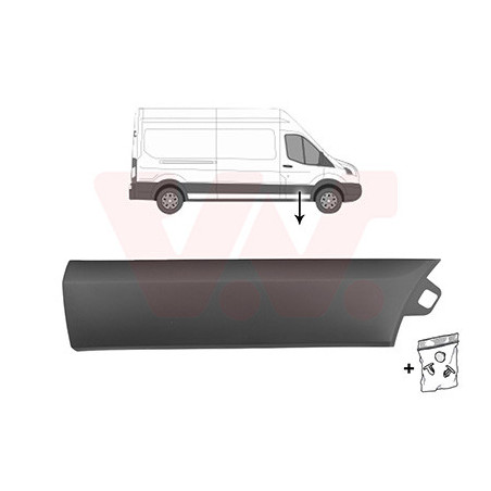 Moulure porte avant droite -19 gris -trou pour lampe