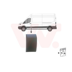 Moulure gauche -19 sur montant b entre porte avant et porte latérale gris