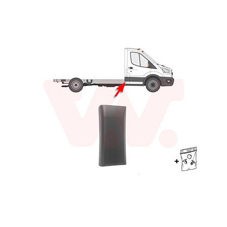 Moulure droite -19 pickup - chassis-cabine coin arrière droit de la cabine gris