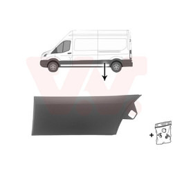 Moulure gauche -19 latéral devant l essieu empattement long -trou pour lampe