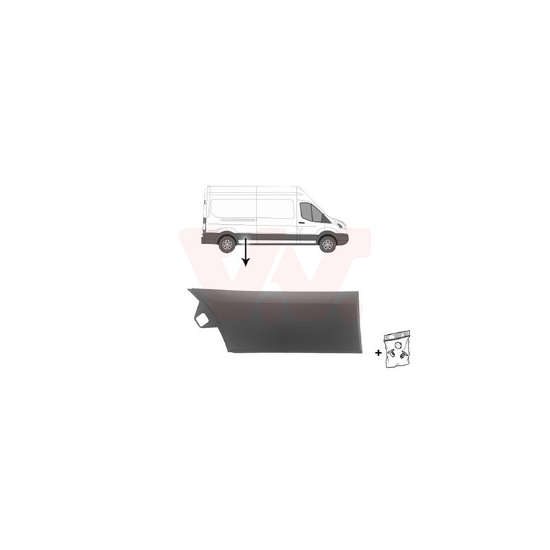 Moulure droite -19 latéral devant l essieu empattement long -trou pour lampe