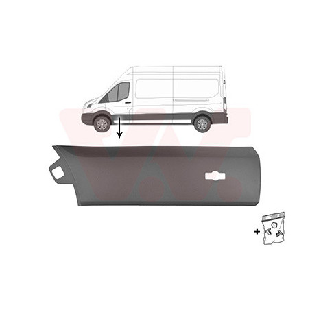 Moulure porte avant gauche -19 gris  trou pour lampe