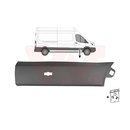 Moulure porte avant droite -19 gris  trou pour lampe